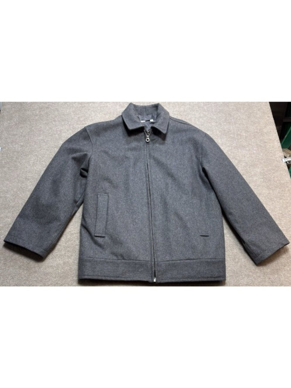 Co Op Italian Wool Men's Blazer Jacket Size 50 Zipper Pocket Gray Made In Italy